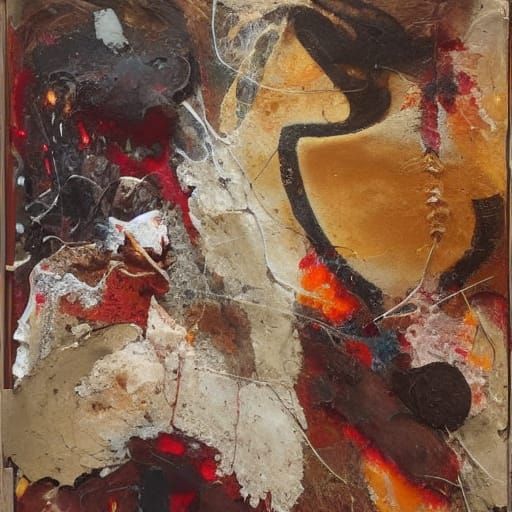 Haunting Abstract Figure on Canvas in Expressionist Style