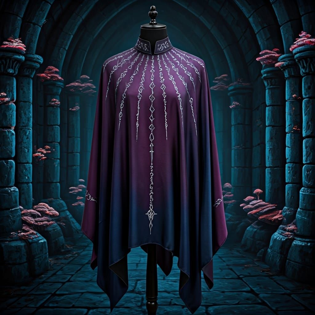 Drow Dark Fantasy Asymmetrical Silk Tunic