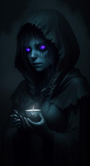 Ethereal Ghostly Figure in Dark Fantasy Landscape