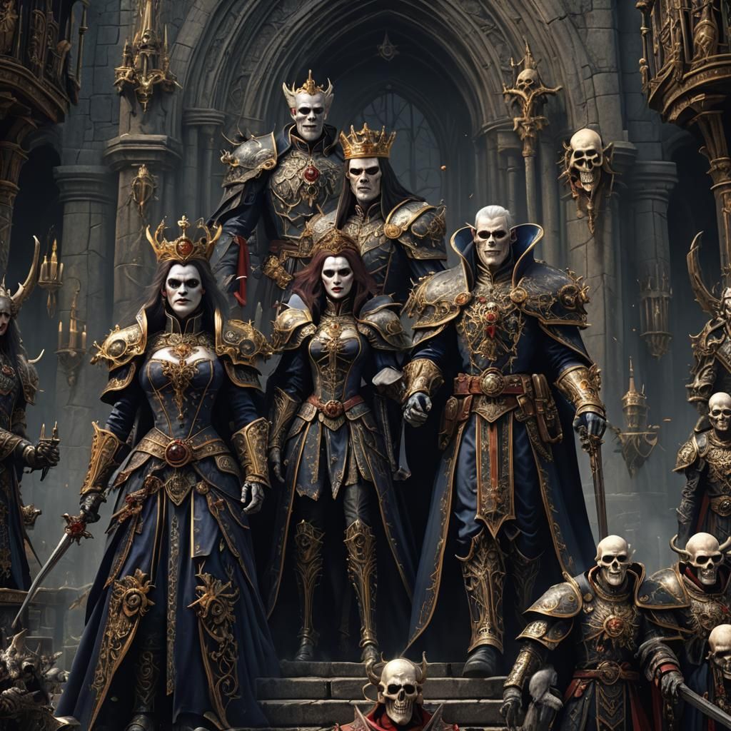 Warhammer Vampire Counts: Royal Family in Detailed Painting