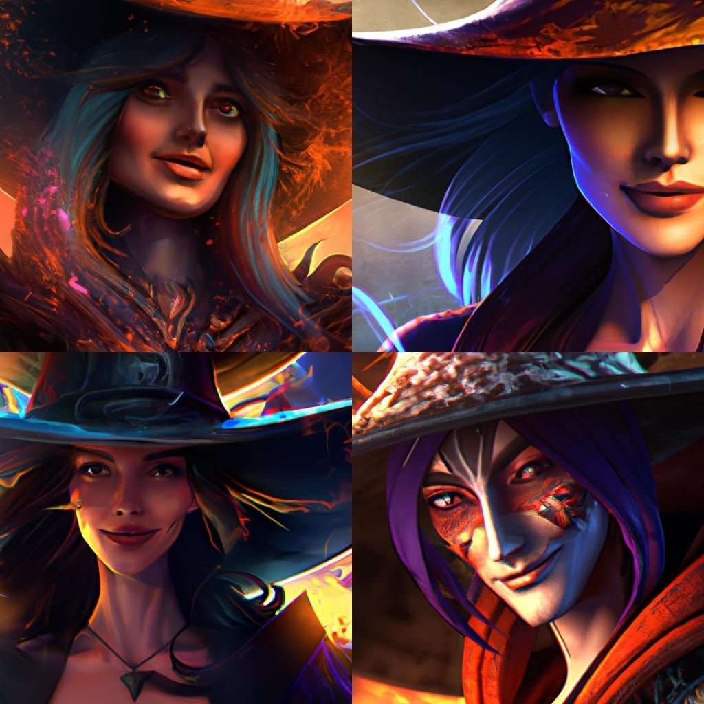 Enchanting Witch Portrait in Artstation Style