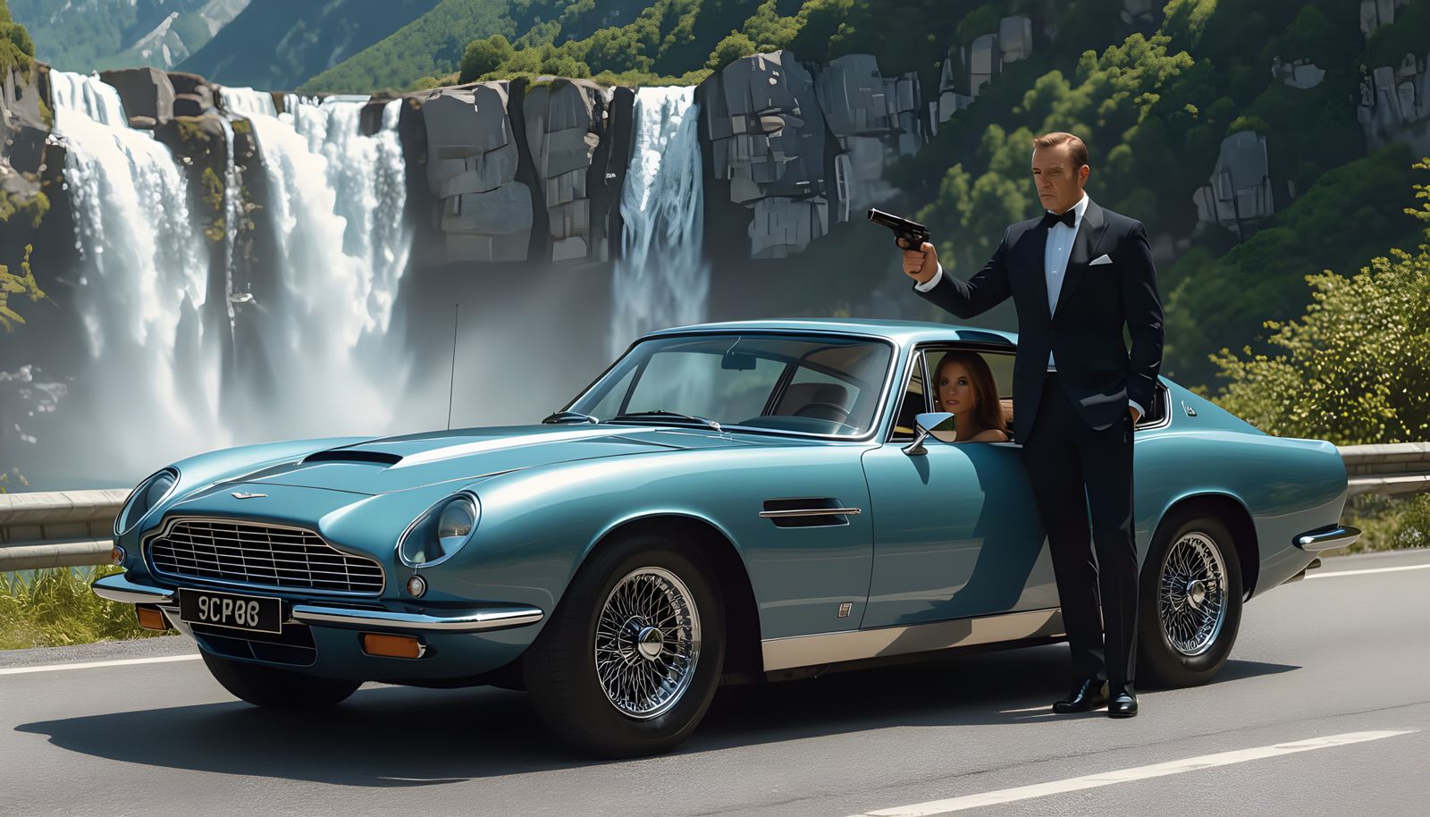 1970 Aston Martin DBS on Mountain Road