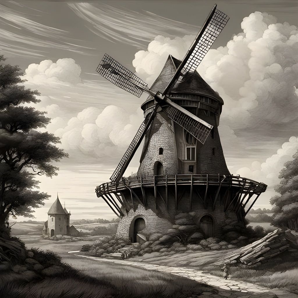 The Windmill, Medieval French Landscape