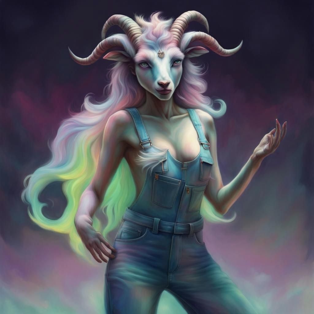 Pastel Furry Goddess in Appalachian Hellscape