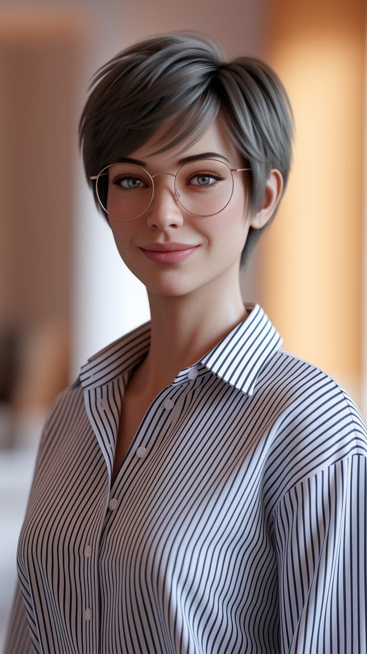 Virtual AI Influencer with Serene Gaze