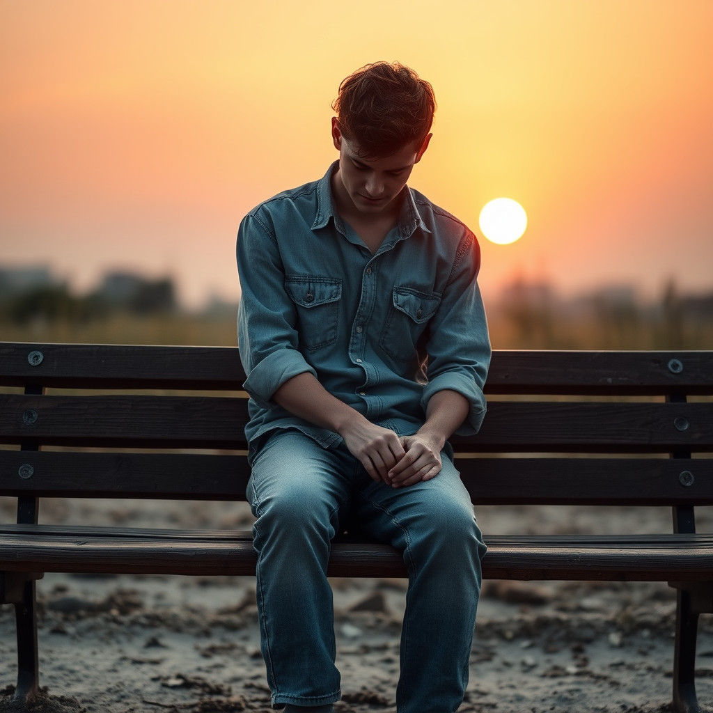 Contemplative Man Remembers a Friend, in Realistic Style