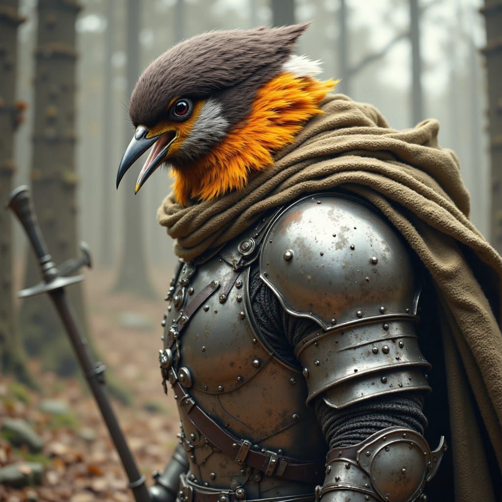 Brave Robin Knight Defending the Castle