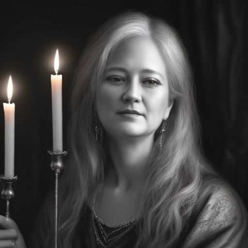 Woman Reading by Candlelight: Photorealistic Anime Portrait