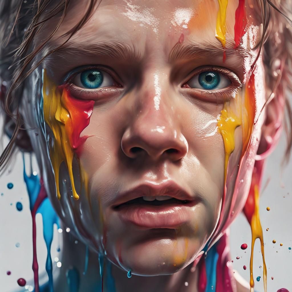 Hyperrealistic Portrait of Jakub Wędrowycz in Splash Art