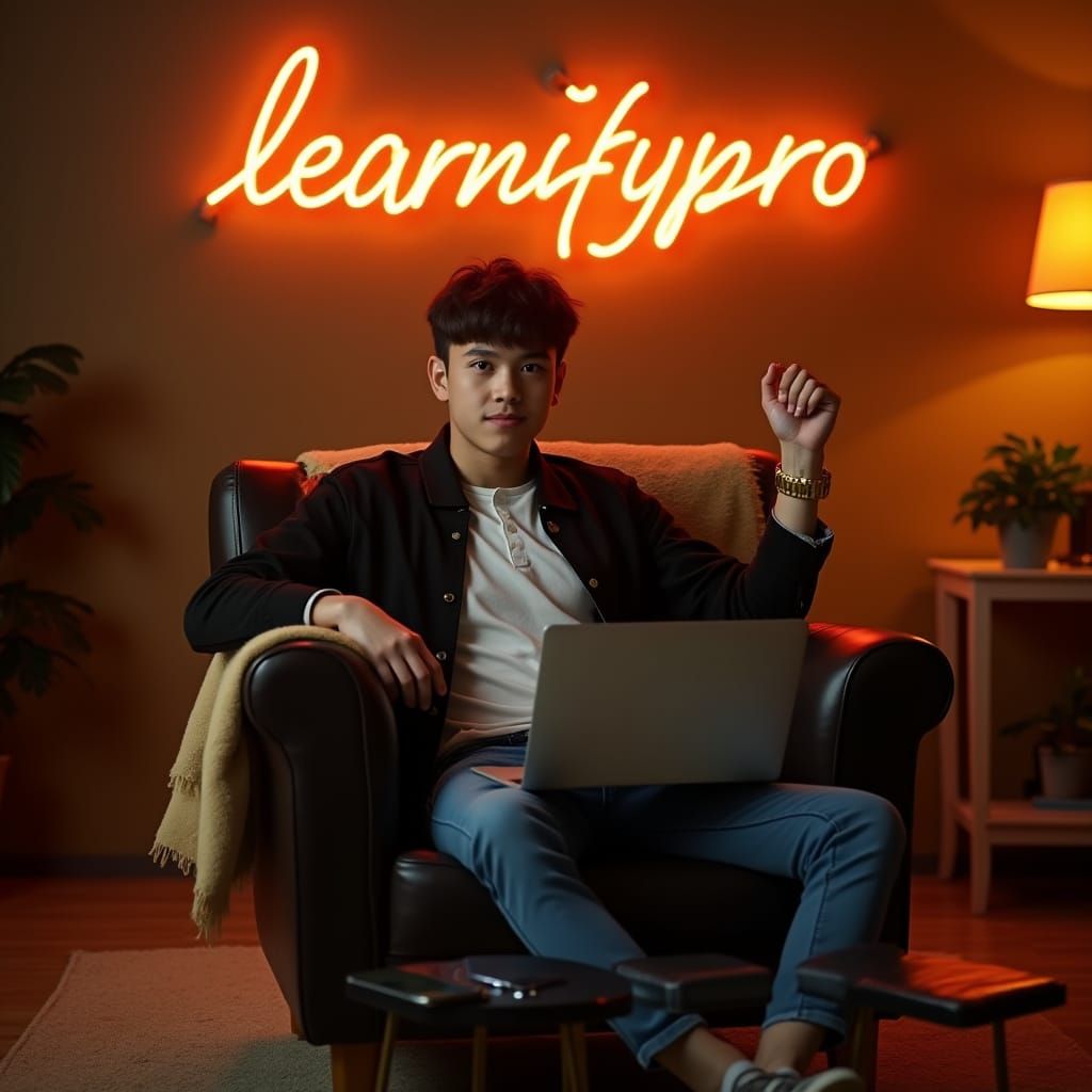 Cinematic Room with Boy and Tech Setup