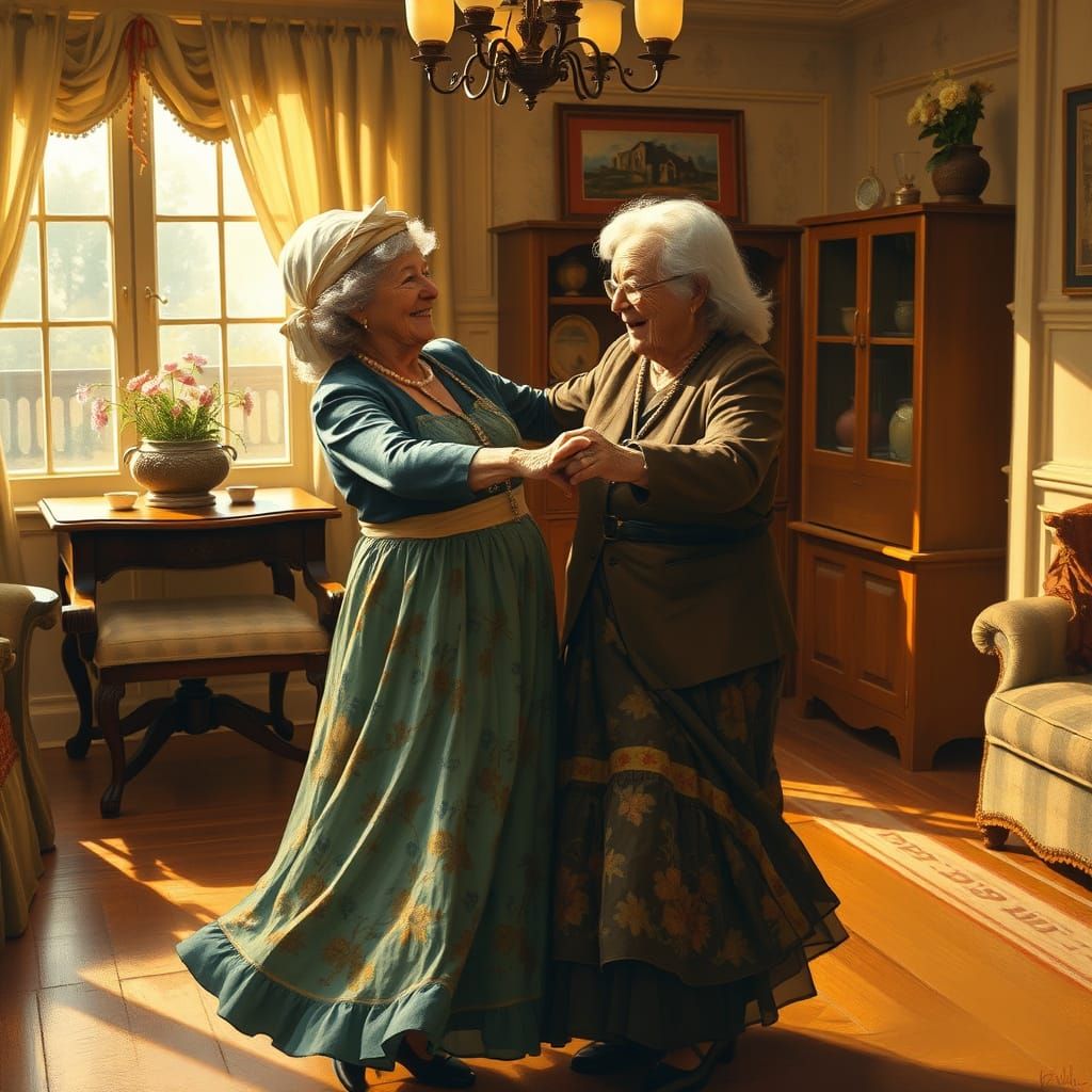 Seniors Dancing in Dreamy, Romantic Style