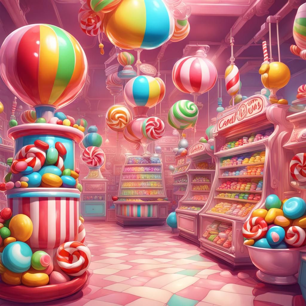 Colorful Candyland in Candy Art Style