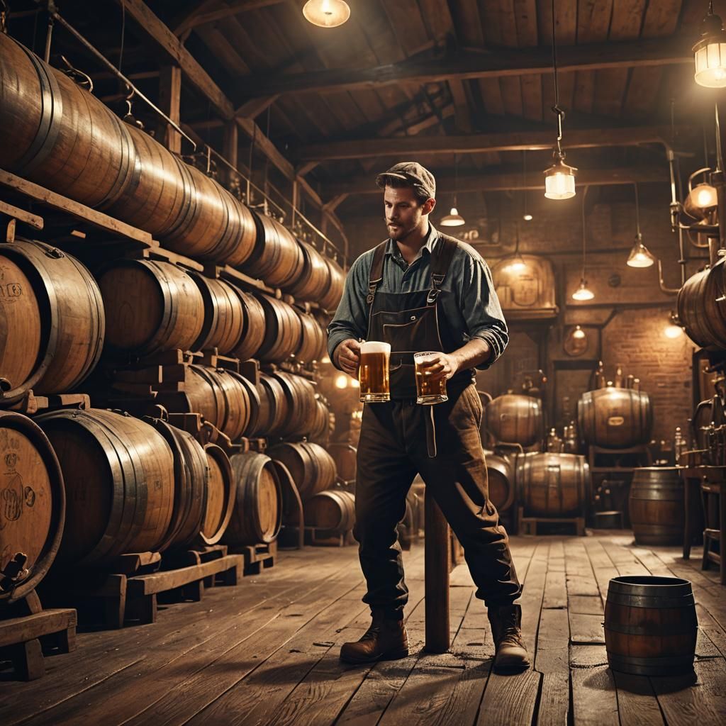 Vintage Beer Brewery Interior in Dutch Master Lighting