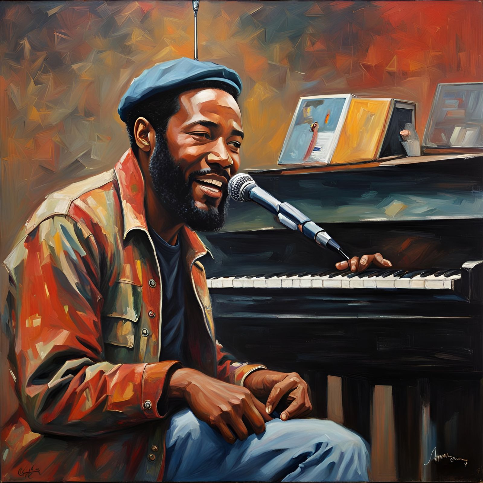 Marvin Gaye Portrait in Oil Painting Style