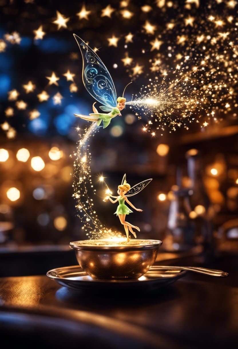 Miniature Tinkerbell at a Bistro with Magic