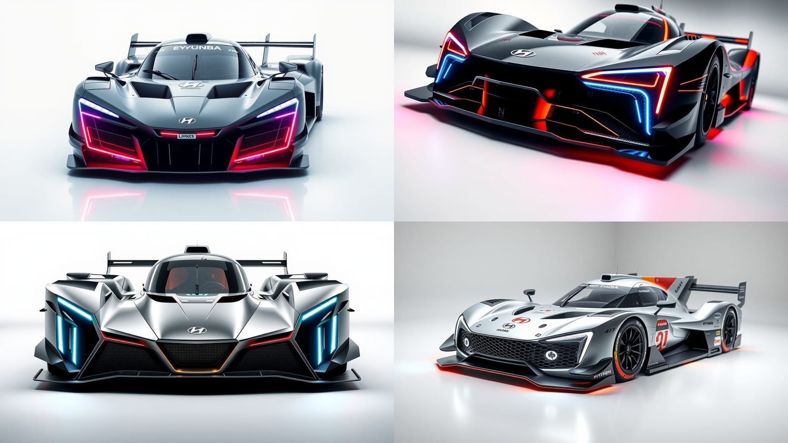 Futuristic Hyundai Le Mans Race Car in Studio