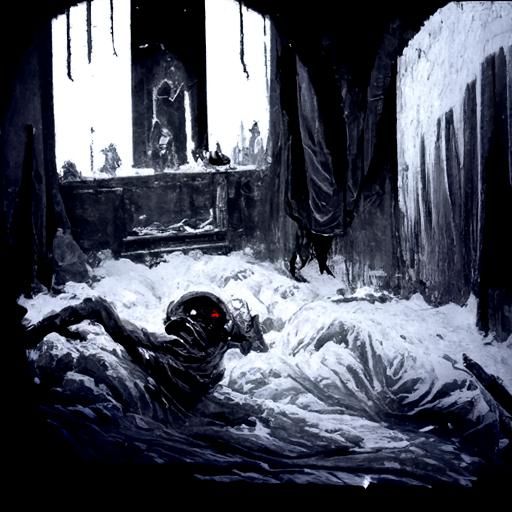 Horror Back Rooms in Gustave Doré Style