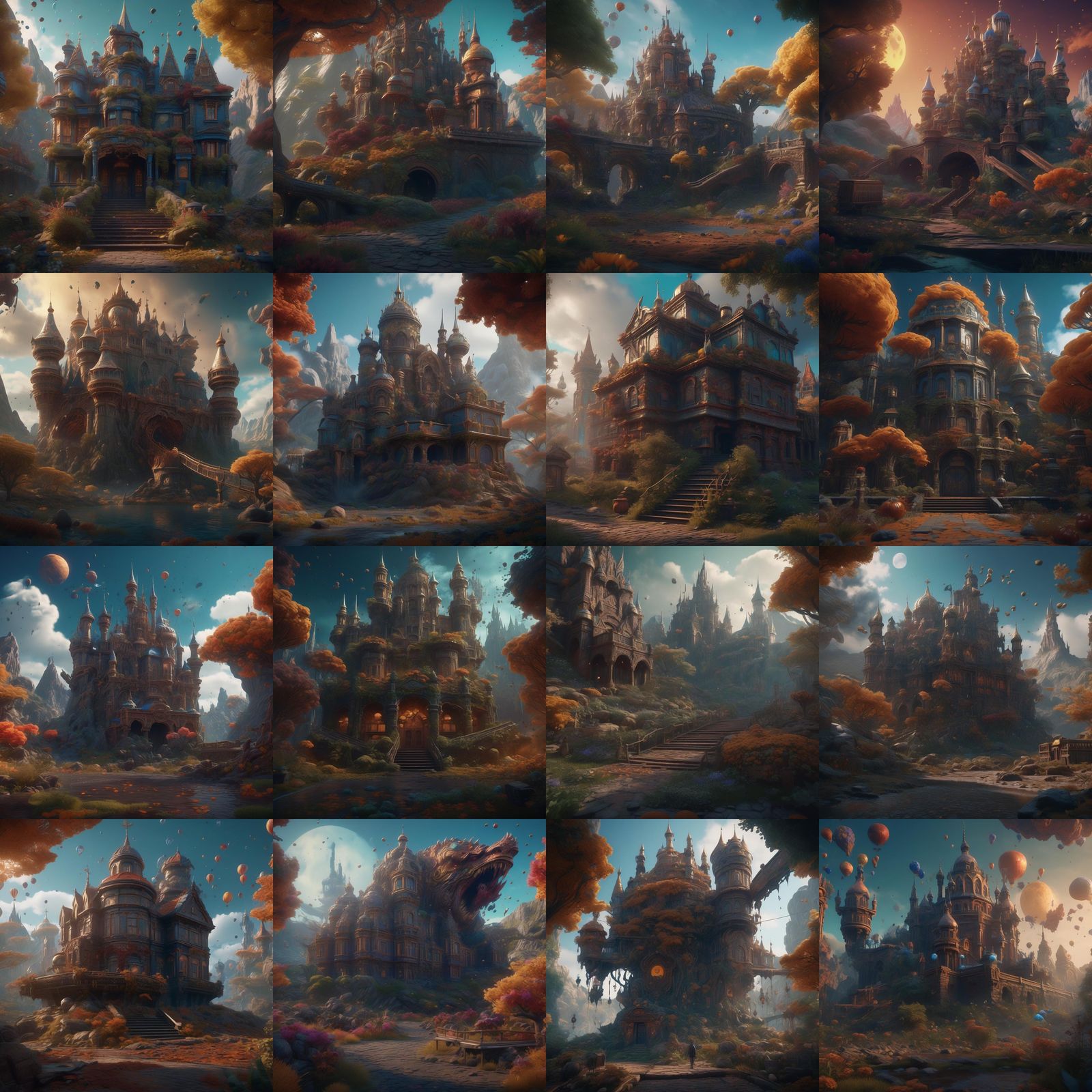 Fantastical Detailed Matte Painting in Deep Color