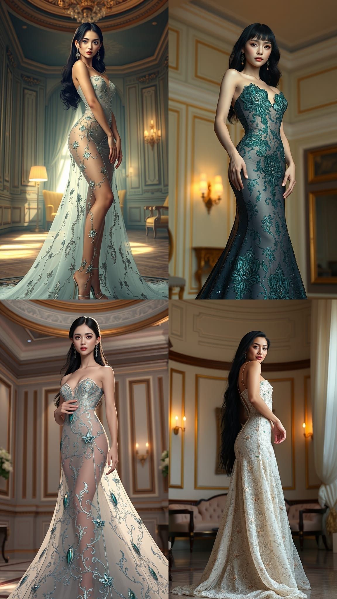 Opulent Portrait of Model in Sumptuous Gown