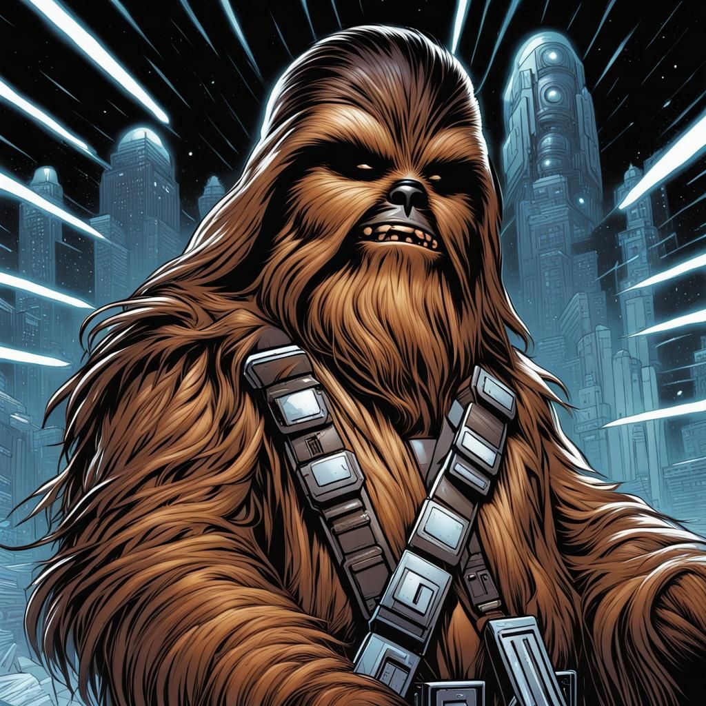 Wookiee in Comic Book Art Style