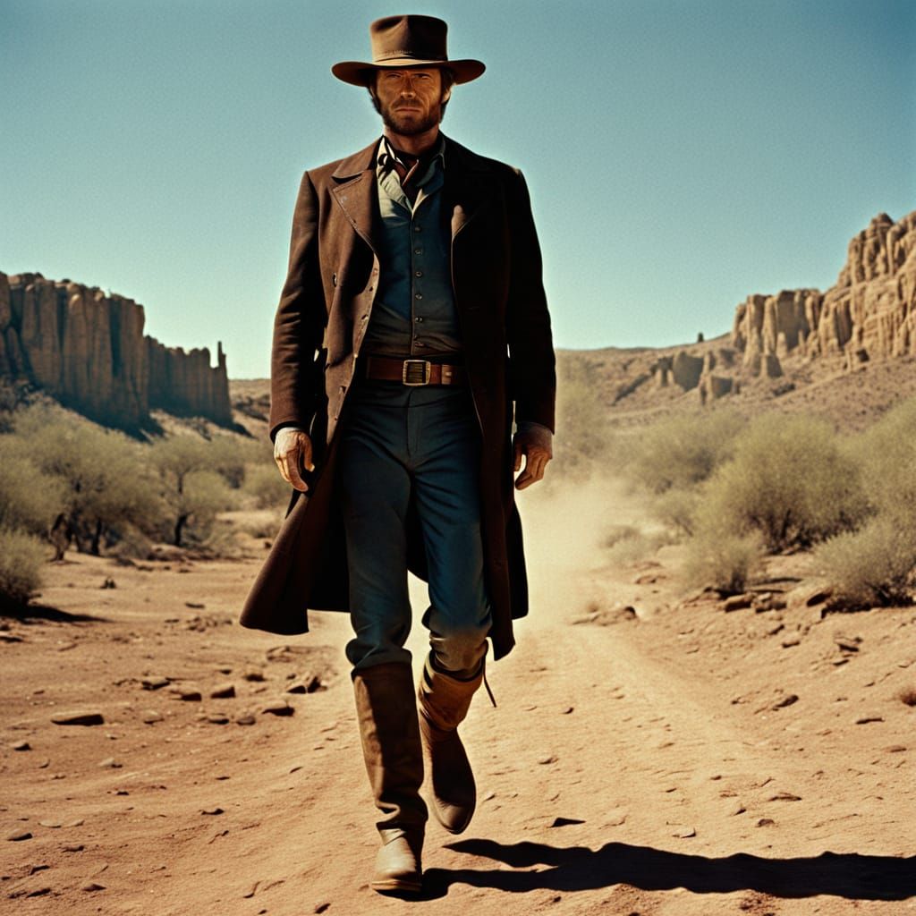 Western Cowboy in Desert, Spaghetti Western Style