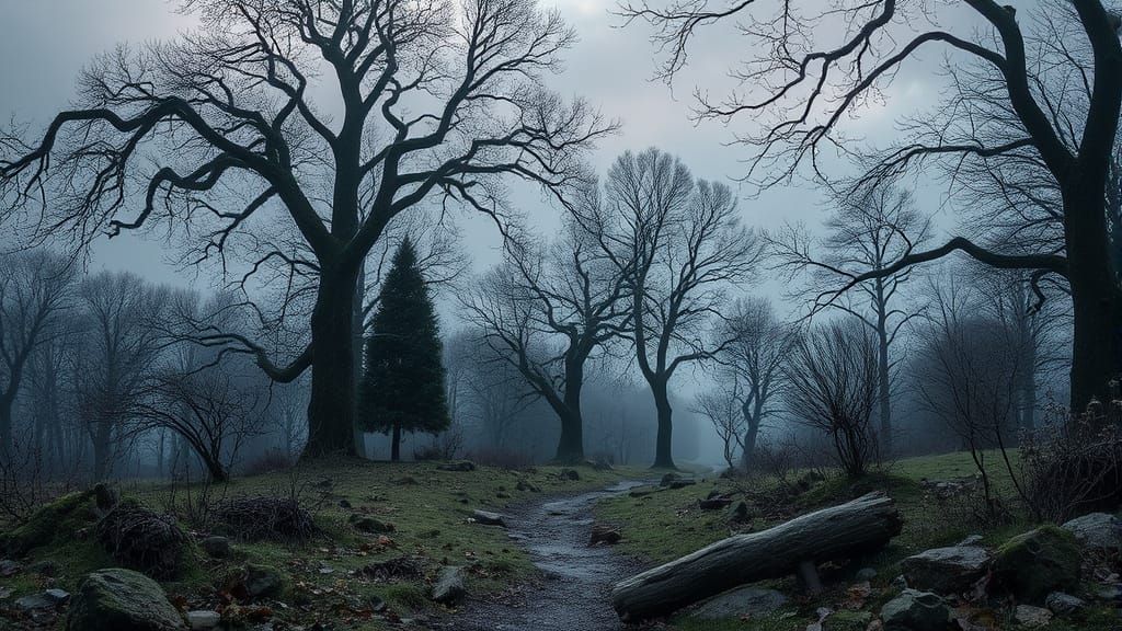 Dark Gothic Nature Scene in a Mystical Landscape