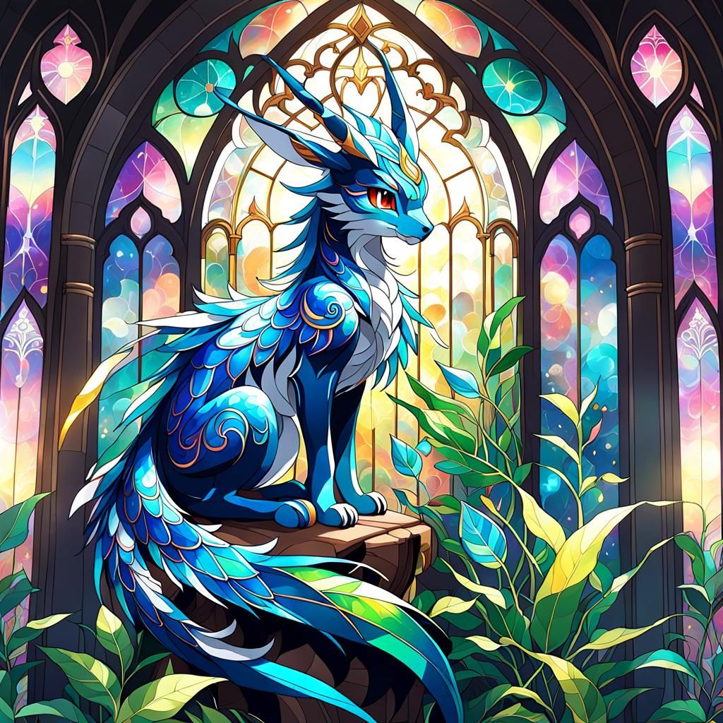 Enchanting Iridescent Anime Animal Concept Art