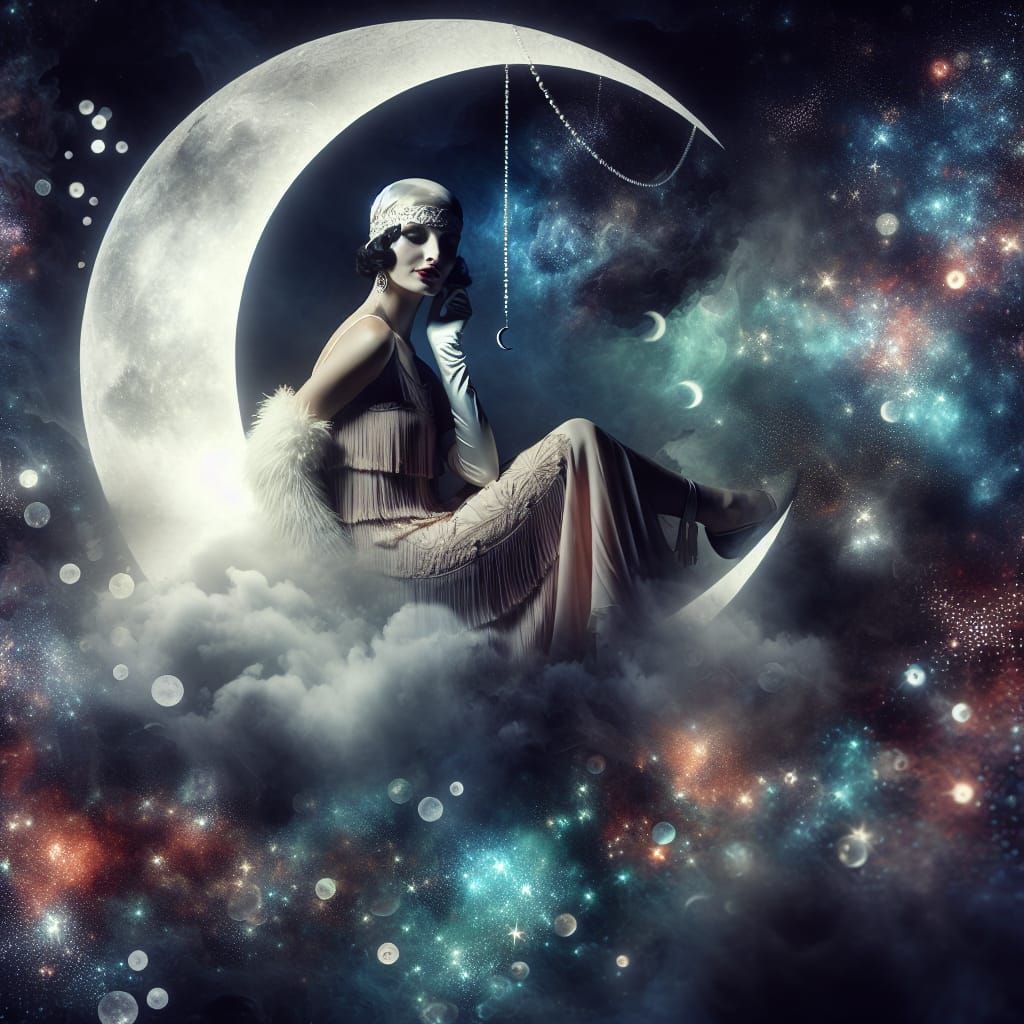 Flapper on the Moon in a Mystic Night