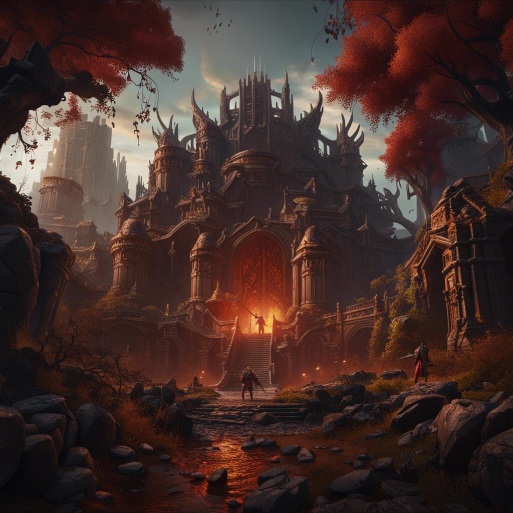 Detailed Matte Painting of Doomslayer