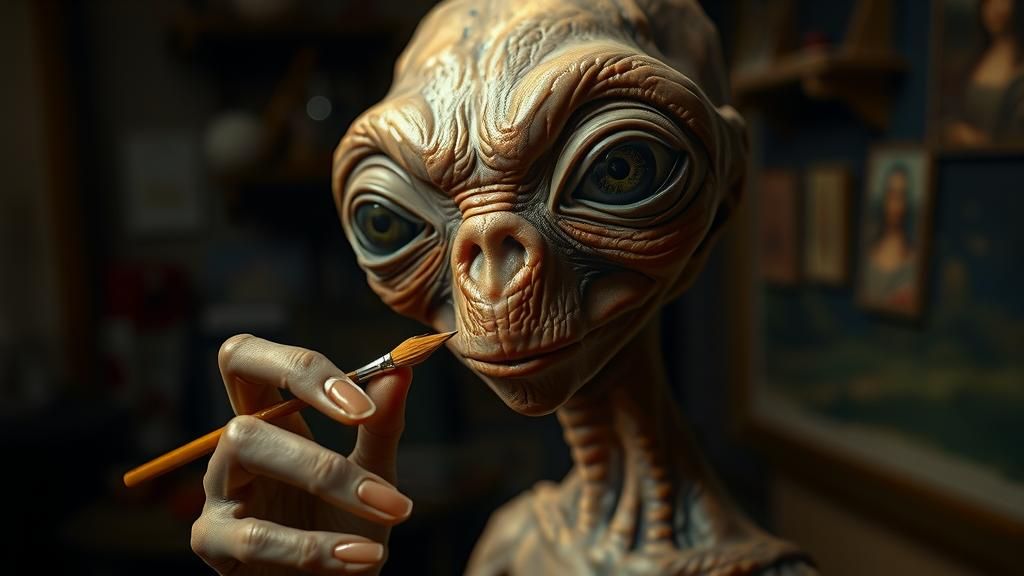 E.T. Recreates Mona Lisa: Moody Studio Portrait