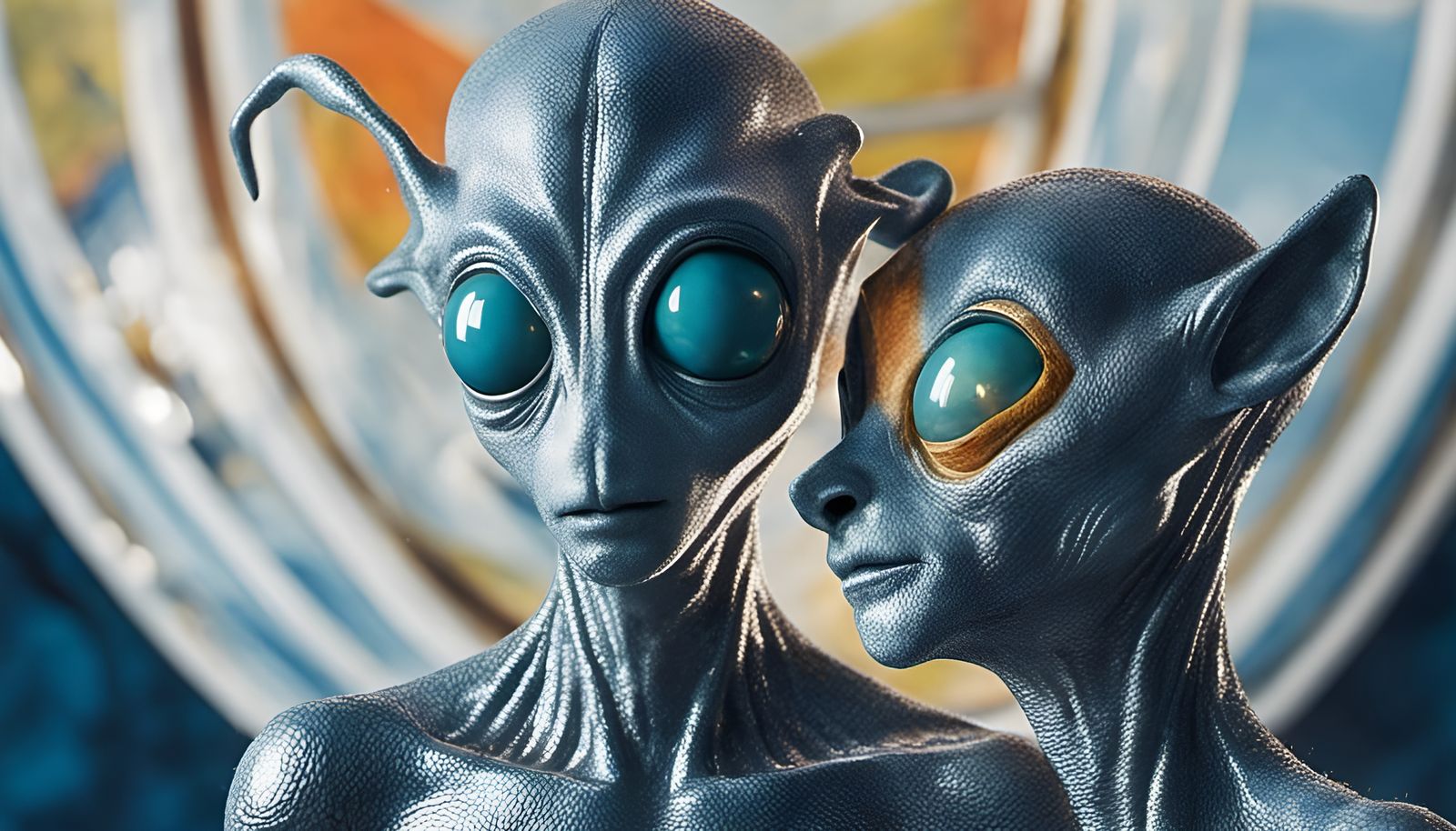 Alien People and Pets with Glazed Surfaces