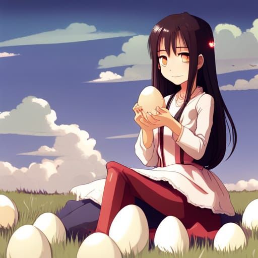 Anime Girl Giving Birth to Eggs