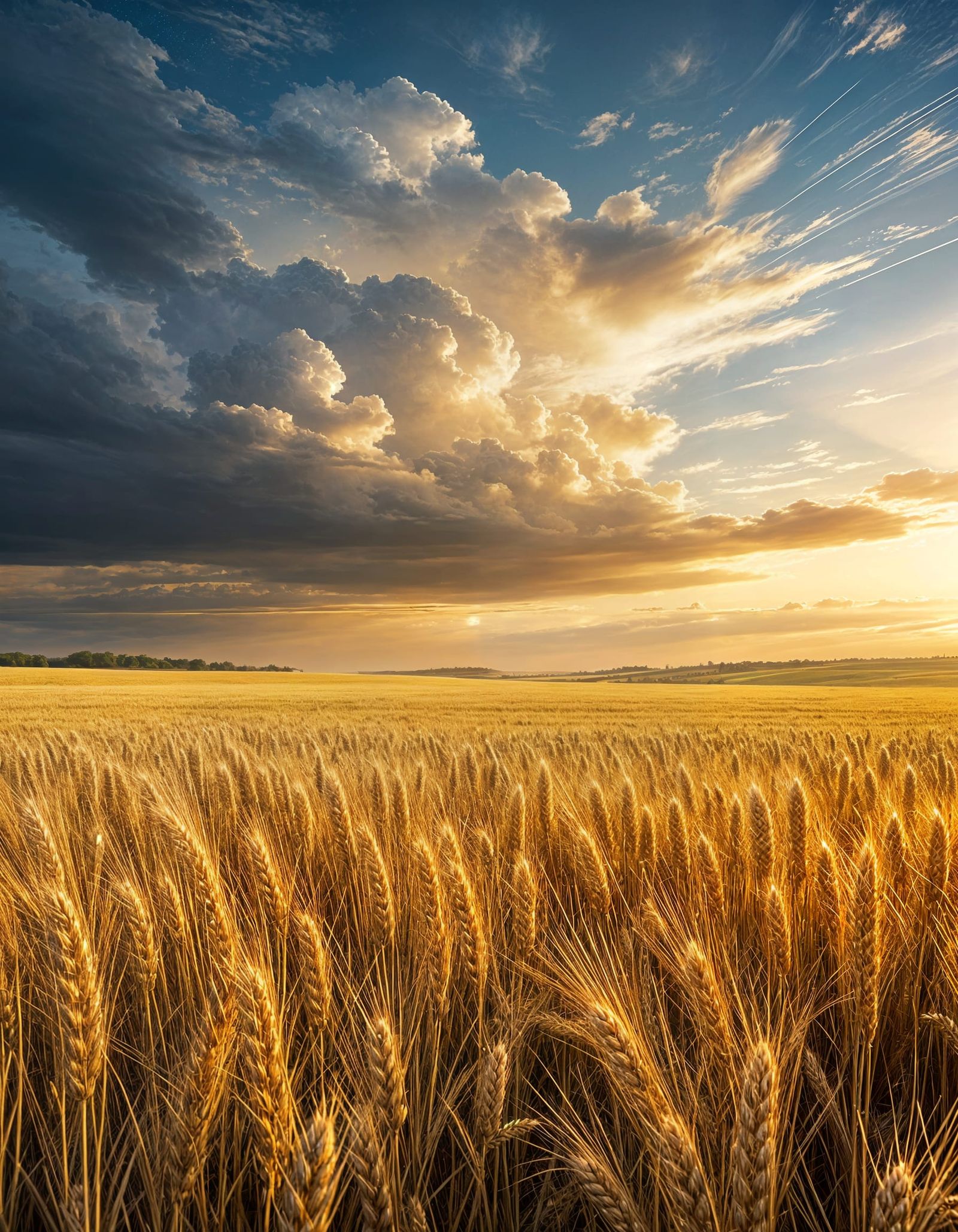 Golden Wheat Field At Harvest Time Digital Matte Painting