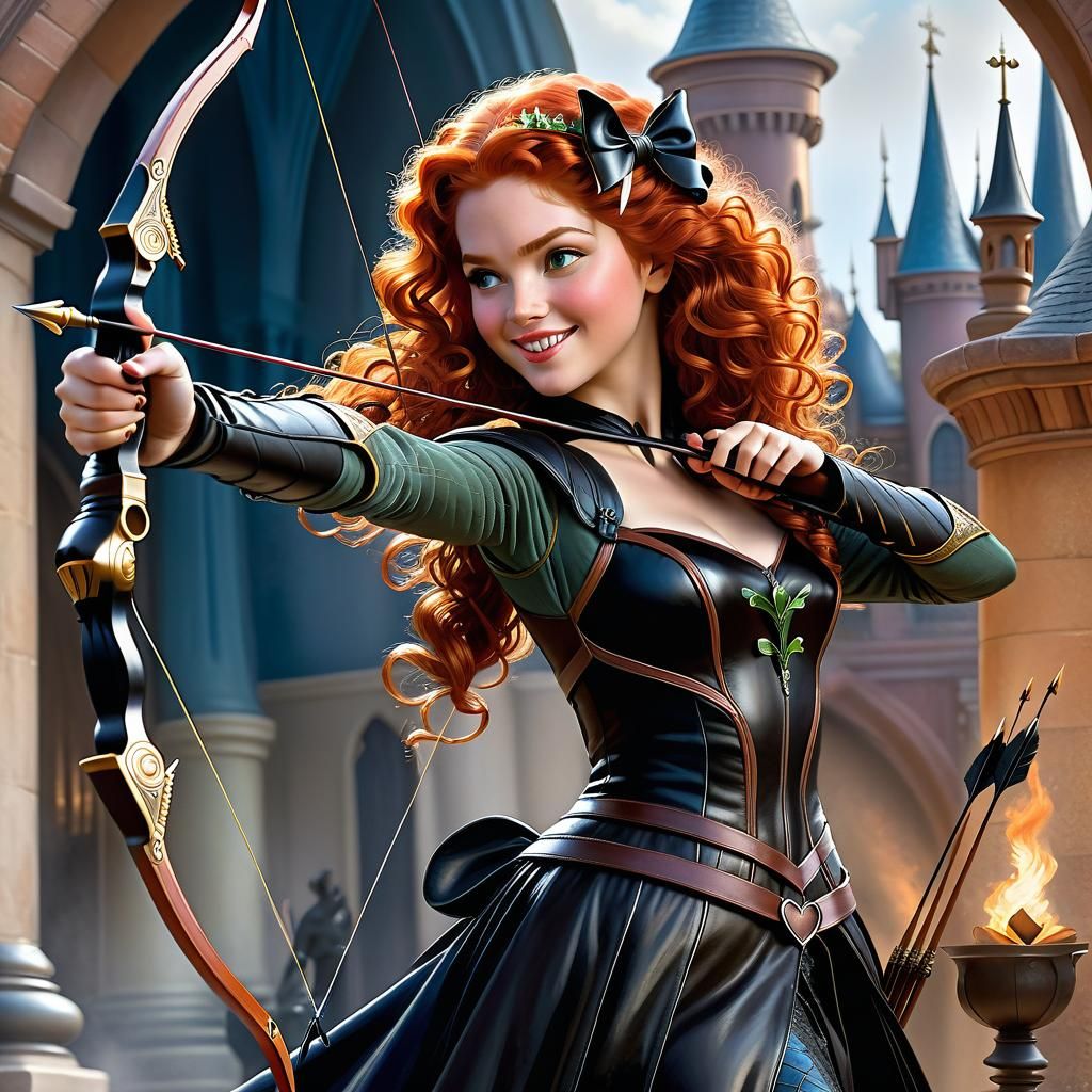Princess Merida shooting with a bow