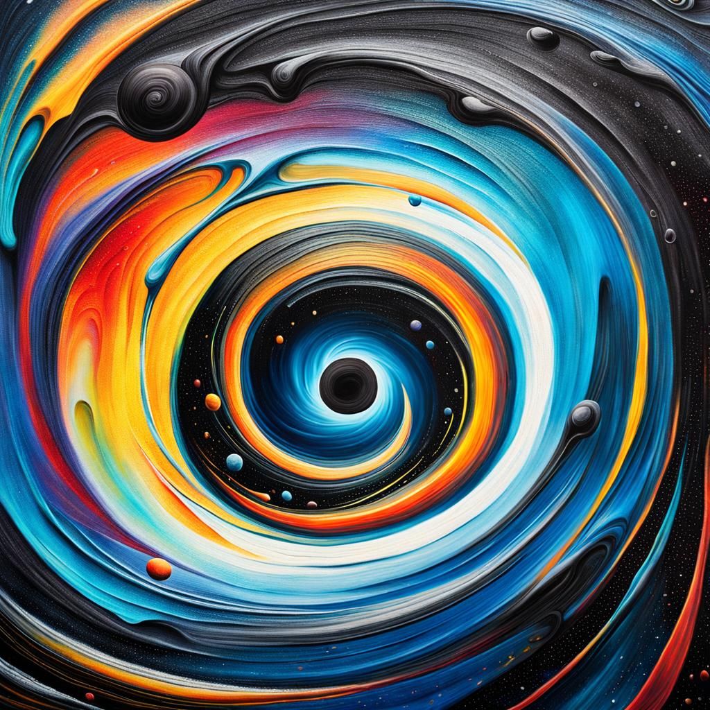 Surreal Black Hole Warps Space as Oil Painting
