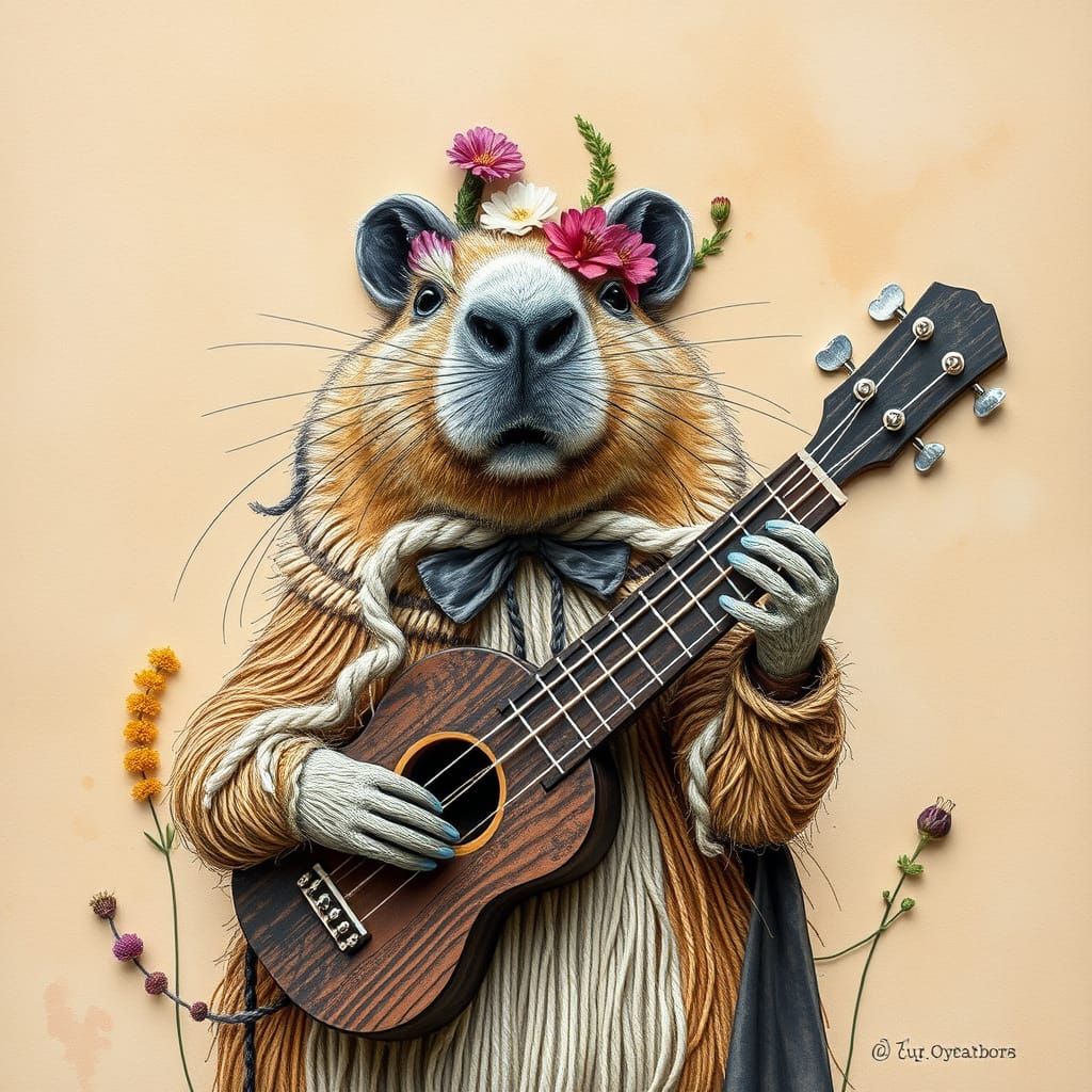 Mixed media Capybara