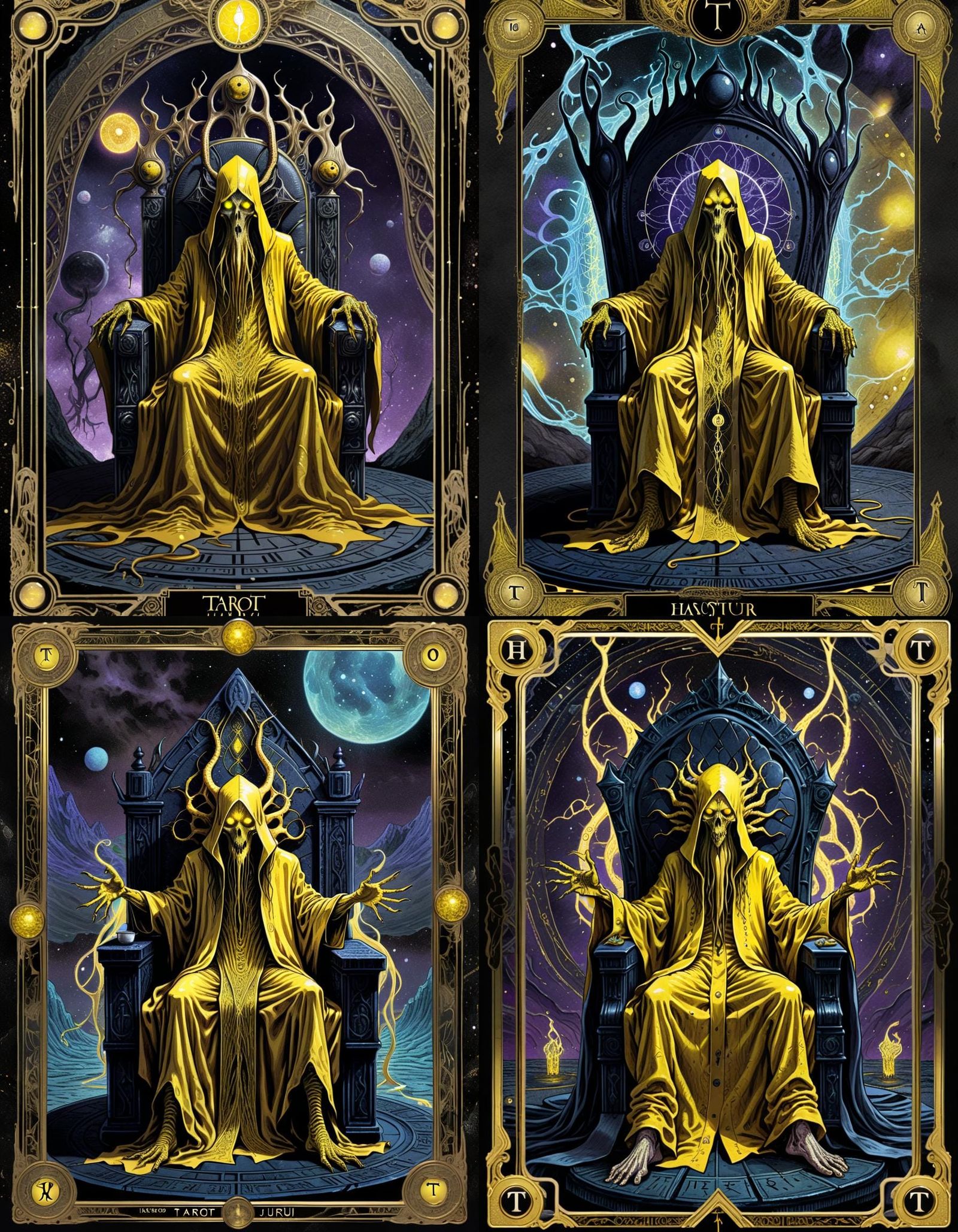 Hastur Tarot Card Art in Junji Ito Style