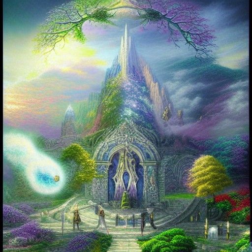 Mystical Tree of Life: Ethereal Digital Painting