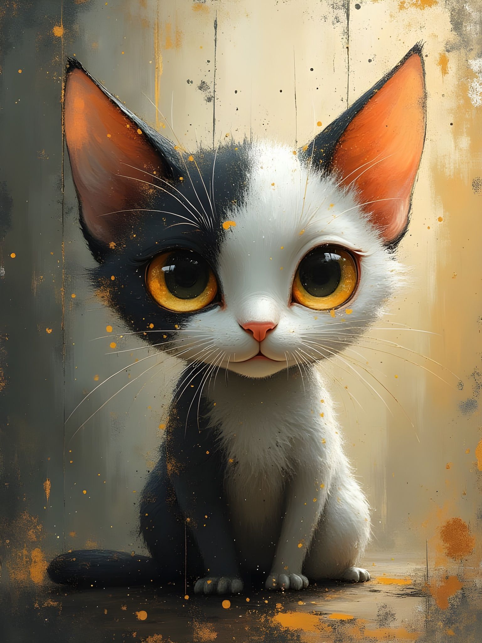 Divine Oil Painting of a Majestic Feline