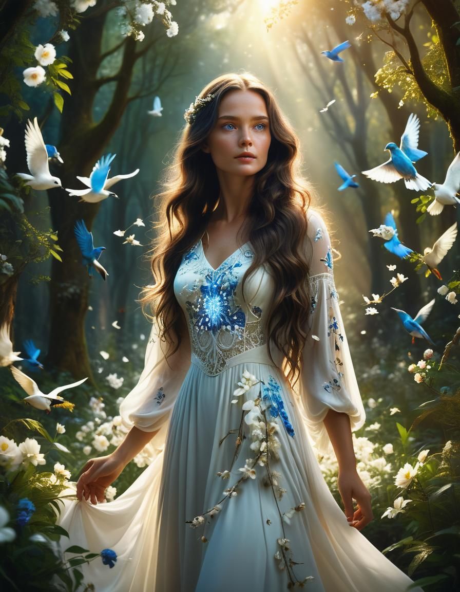 Forest Princess in a Detailed Digital Painting