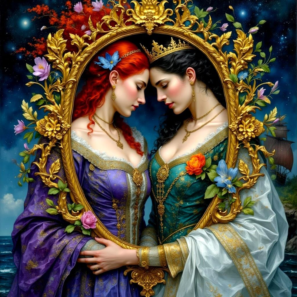 Pirate King and Queen in Mirrored Reflection