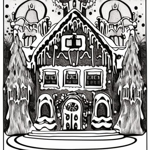 Festive Gingerbread House in Dark Academia Style