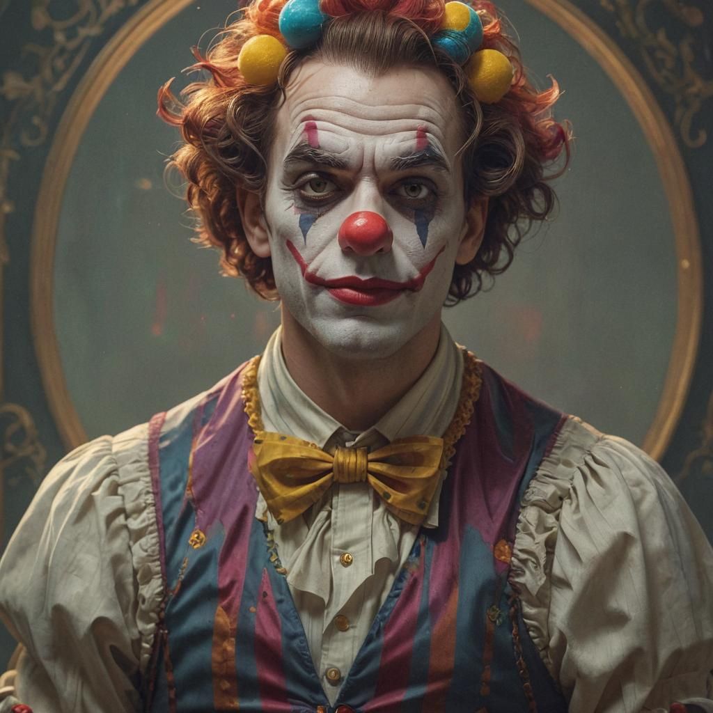 Vintage Clown Pin-Up Portrait in 8K