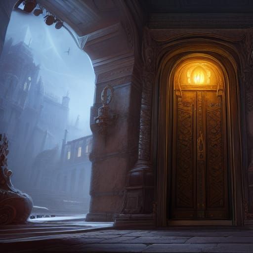 Fantastical Door in Detailed Matte Painting