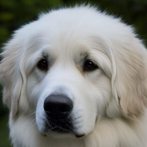 Detailed Great Pyrenees Portrait in Natural Light
