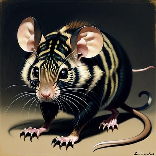 Scary Yet Cute Mouse in Classical Style