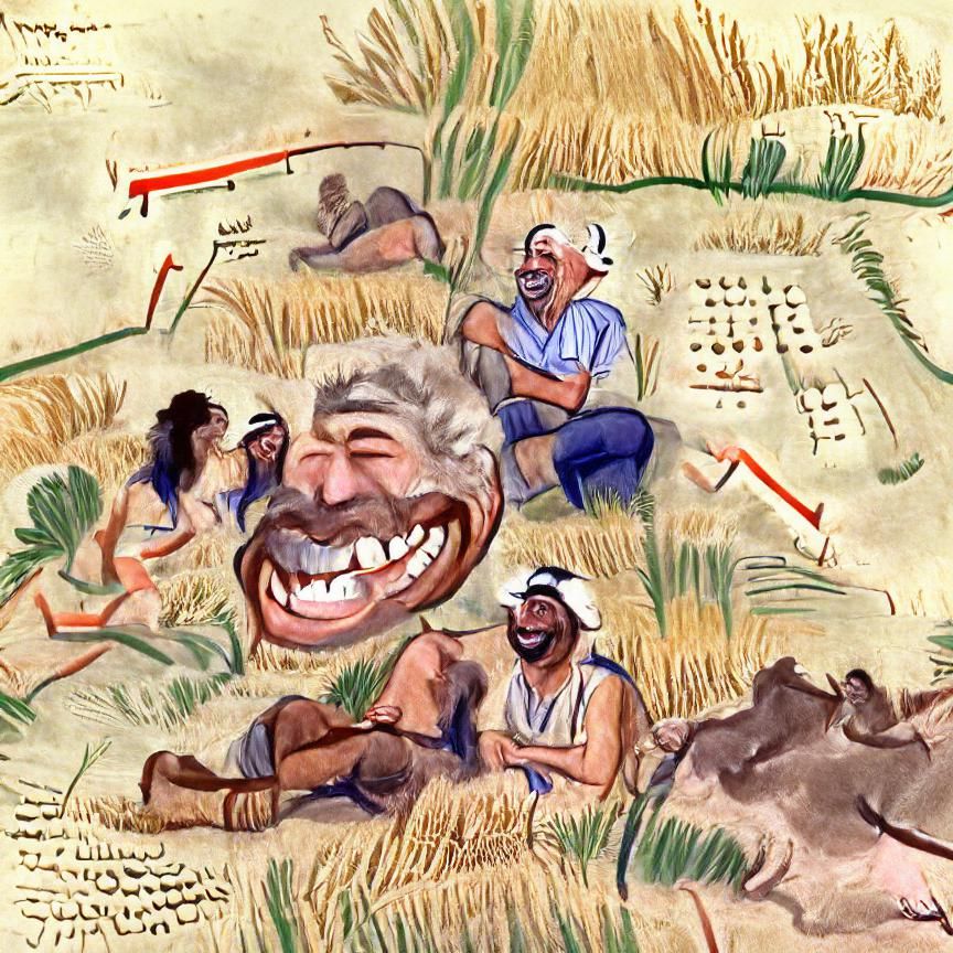 Hunter-Gatherers Mock Early Mesopotamian Farmer
