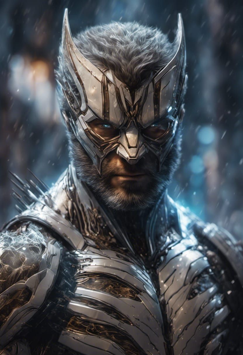 Filigree White Wolverine in a Fantasy Galaxy