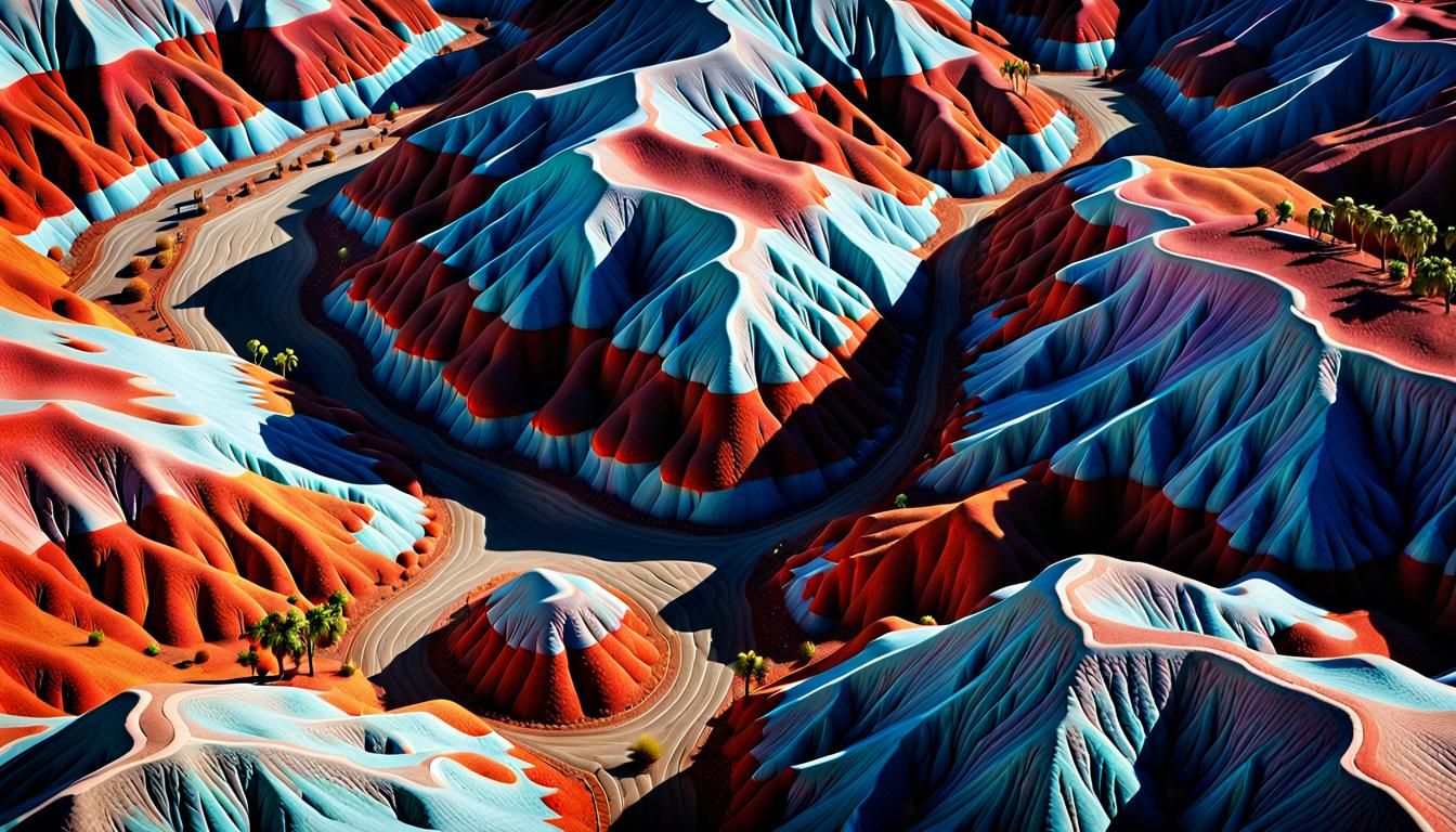 Badlands Battle: A Maximalist Digital Art Piece