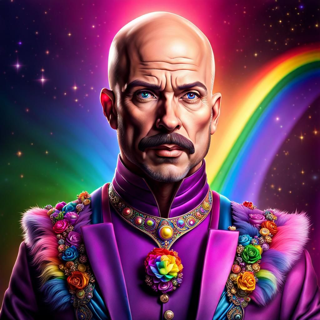 Magic bald rainbow man